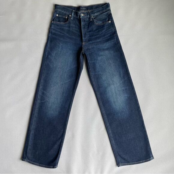 Lucky Brand High Waist Button Fly Wide Leg Dark Denim Jeans Women’s Size 10 (30) - Picture 1 of 11